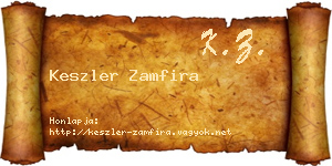 Keszler Zamfira névjegykártya